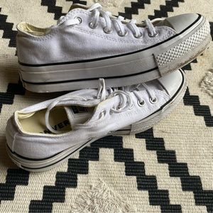 Converse | Low Top White Platform Sneakers